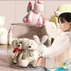 Banquito Almacenamiento para Niños, Juguetes de Peluche, Muñecas, Caja de Almacenamiento, Contenedor para Artículos Varios, Banquito de Almacenamiento Transparente