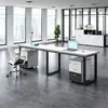 Cubículo de escritorio de oficina para cuatro personas con estructura de acero Shengli, combinación de escritorio y silla de oficina, escritorio de computadora para trabajar con pantalla, escritorio financiero