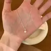 Collar de Perlas de Plata de Ley S925 de Alta Gama para Mujer 2026 Nuevo Estilo Coreano Colgante Moda Simple Trébol Cadena para Clavícula