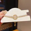 Pulseira Quadrada Redonda Geométrica de Zircônia Estilo Palaciano Simples Moda Pulseira para o Dia a Dia Joia de Nicho de Alto Padrão