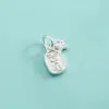 Accesorios de plata pura S999, etiqueta de texto electrochapada, colgante de auspicio, fortuna, alegría, paz, riqueza y prosperidad para pulsera y charm DIY
