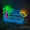 Letrero Publicitario de Luz de Neón LED Puesto del Mercado Nocturno Letrero de Luz Barbacoa Olla Caliente Luz Decorativa Pared de Fondo Caracteres Luminosos Otros