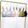 Ropa Interior de Látex Sin Costuras de Color Contrastante Nuevo Estilo Verano 2024 para Mujer, Sujetador Deportivo Delgado Push-Up sin Cables, Chaleco de Espalda Bonita para Mujer