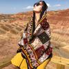 Lenço étnico protetor solar xale feminino Yunnan Qinghai Grassland Travel Wear lenço de seda praia à beira-mar cachecol fino