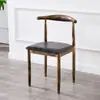 Silla con Forma de Cuerno de Hierro Forjado para Tiendas de Té de Leche y Snacks, Restaurantes de Comida Rápida, Cafeterías y Restaurantes Occidentales, Silla de Comedor de Moda con Respaldo