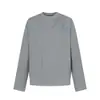 AW8832 Tendencia Americana Retro Gama Alta Color Sólido Diseño de Capa Base Manga Larga Casual Holgada para Hombre Camiseta