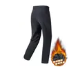 Pantalones casuales forrados de polar para hombre, hechos de seda de morera y lana de oveja, forro polar integrado para otoño e invierno, resistentes al agua, al viento y cálidos, de pierna recta con cintura elástica