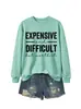 Sudadera de moda casual para mujer de otoño e invierno, costosa y difícil, estación independiente de deseos de Amazon