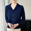 Jaqueta cardigan feminina, quente, algodão puro, cinza, adequada para usar por cima, com gola semi-alta dobrável, espessada para outono e inverno, pode ser usada em cross-border, fina