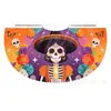 Capa Impresa de Día de Muertos para Niños Hecha a Medida de Fábrica con Diseños Coloridos de Calaveras y Flores, Disfraz Espeluznante de Halloween