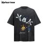 Befearless Camiseta de Dibujos Animados Retro Americano para Hombre y Mujer Moda de Verano Marca Suelta Lavado Viejo boxy Manga Corta