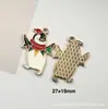 142 Colgantes de Navidad Colgantes de Aleación con Gota de Aceite Accesorios para Joyería DIY Colgante de Papá Noel Muñeco de Nieve Campana