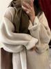 Cárdigan de Punto Holgado Grueso Estilo Coreano con Cuello en V Ropa Exterior para Mujer 2023 Otoño e Invierno Nuevo Talla Grande Estilo Perezoso Chaqueta Suéter