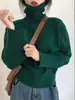 Suéter de Cuello Alto de Color Sólido Transfronterizo Europeo y Americano para Mujer 2026 Otoño Invierno Holgado Versátil Jersey de Punto Estilo Perezoso Prenda Base para Mujer