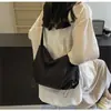 Bolso bandolera de nailon liso de color sólido simple con diseño de cordón plisado, bolso nube, ligero y versátil para el día a día, bolso dumpling de hombro para ir al trabajo