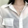 Collar de Trébol de Cuatro Hojas Giratorio de Diseño Nicho de la Marca de Moda Xxof para Mujer Lujo Accesible Versátil Colgante de Circonita Cadena Clavicular de Alta Gama