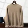 Suéter de Cachemira para Hombre 100% Cachemira Pura Cuello Alto Fino Corte Holgado Talla Grande Casual de Negocios Suéter Base de Punto