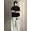 Camisa Casual Blanca de Estilo Coreano de Moda para Hombre, Camisa Blanca Casual de Negocios de Manga Corta, Nuevo Estilo Chino Ajustada Cuello Alto Versátil