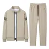 Conjunto deportivo de dos piezas para hombre con chaqueta tipo cárdigan de cuello alto, sudadera de cuello redondo y conjunto de tres piezas para correr, talla grande, holgado y casual para hombre