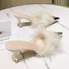 Pantuflas Peludas Sexy de Moda para Exteriores 2026 Nuevo Estilo Otoño Punta Fina Slip-On Tacón de Aguja Ajuste Anti-Golpes Zapatos de Mujer para Vestidor