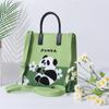 Venta Directa de Fábrica Nuevo Moda Otoño e Invierno Bolso de Mano Versátil para Mujer Diseño Tejido de Panda con Bloques de Color Bolso Cuadrado Pequeño de Moda
