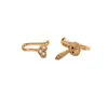 Venta Caliente Transfronteriza Creativo Europeo y Americano Personalizado Sin Perforación Joyería para Nariz Moda Diamante Incrustado Conejo de Amor Set de Pinza para Nariz Clavo de Nariz para Mujeres