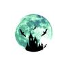 Adhesivos de Pared de Luna Luminosa Castillo Murciélago Adhesivos Fluorescentes Creativo Sala de Estar Habitación Infantil Decorativo Papel Tapiz Luminoso Transfronterizo