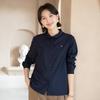 Yun Yun Otoño 2026 Nueva Camisa Casual Clásica de Manga Larga con Cuello de Botones Bordado Cárdigan para el Trabajo