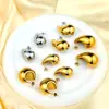 Venta caliente transfronteriza estilo ins frío pendientes de gota de agua en forma de C pendientes de acero de titanio regordetes de alta calidad 18K para mujer