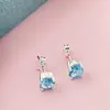 Explosiones joyería de comercio exterior galvanizado plata incrustada pendientes de 5 mm joyería de moda para niña ventas directas de fábrica al por mayor