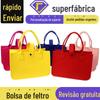 Bolsa de feltro com desenho para presente de mão atacado, bolsa de feltro de cor sólida criativa de grande capacidade para presente de mão personalizada