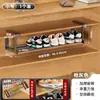 Prateleira de armazenamento de sapatos retrátil, divisória em camadas sem instalação, prateleira de armazenamento de chinelos retrátil inferior para pendurar, economiza espaço