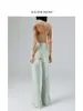 Jeans Modernos de Tela Suave, Finos, de Cintura Alta para Mujer, Pantalones de Pierna Ancha con Caída Suelta, hasta el Suelo, Primavera/Verano 2026