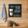 Placa Expositora Personalizada de Folha de Flandres para Bebidas Quadrada 20/30cm Placa de Exibição Estilo Barista Pintura em Chapa Metálica