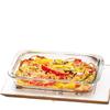 Plato de Pescado de Alta Gama Pescado a la Parrilla Rectangular Apto para Horno Microondas Plato de Vidrio Resistente a Altas Temperaturas Hogar Plato Frío Plato de Vidrio Plato para Horno