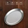 Plato ovalado de acero inoxidable estilo coreano, plato para pescado, plato para aperitivos, plato para barbacoa, plato para hot pot, plato para papas fritas, plato para carne a la parrilla, plato ovalado