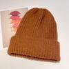 Chapéu de outono e inverno feminino de lã grossa quente chapéu de malha cúpula cor sólida puxar chapéu versão coreana chapéu masculino gorro moderno