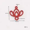 DIY Aleación Electroforesis Rojo Nudo Chino Doble Agujero Flor de Ciruelo Loto Accesorios para Pendientes de Coche Collar Llavero