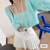 Conjunto de duas peças de camisola de pele sintética 2023 outono e inverno estilo coreano suéter de manga longa cardigã casaco feminino top solto