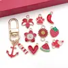 20 Estilos de Corazón Rojo con Goteo de Aceite, Mariposa, Rosa, Aleación, Accesorios de Joyería, Colgantes DIY para Collares y Pulseras