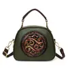 2025 Bolso Cruzado Nacional de Textura Transfronteriza Bolso de Hombro en Relieve Bolso Redondo Pequeño para Madres de Mediana Edad Bolso de Mano Versátil para Viajes