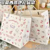 Bolsa de Mão com Borboleta e Lírio-do-Vale Sonhador de Aparência Elegante Padrão de Desenho Estilo Ins Bolsa de Compras Espessa de Grande Capacidade