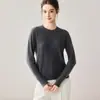 Suéter 100% Caxemira Pura Feminino Primeira Linha Pronto para Vestir Gola Redonda Lisa Camada Interna Tricô Quente Modelador Camada Base Tricô