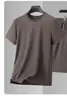 Conjunto esportivo e de lazer masculino camiseta de manga curta para corrida academia secagem rápida respirável roupa esportiva de verão conjunto de duas peças