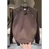 Sudadera casual de retazos de nuevo estilo otoñal para hombre, moderna, simple, color liso, holgada, elegante, cuello redondo, manga larga
