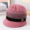 Sombrero de Lana Cálido de Invierno y Otoño para Mujeres Mayores, Nuevo Tejido Casual de Moda, Sombrero de Mamá, Gorro de Lana Grueso con Forro Polar para Edad Media y Adultos Mayores