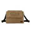Bolsa de Lona Masculina Personalizada Cor Lisa Simples Grande Capacidade Tendência Casual Bolsas de Ombro Bolsas Transversais Elegantes para o Dia a Dia
