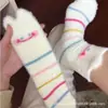Calcetines de dormir de felpa de visón para otoño e invierno, calcetines de coral cálidos, calcetines de tubo para niños, gruesos, lindos, para casa