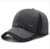 Chapéu Masculino de Inverno Quente Lã Boné de Baseball Outono e Inverno Pai de Meia-Idade e Idoso Proteção para Orelhas Boné de Aba