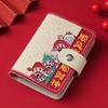 Porta-Cartão Vermelho Fofo e de Sorte para Mulheres, Personalizado, Grande Capacidade, Múltiplos Slots para Cartão, Ultrafino, Anti-Desmagnetização, Porta-Cartão Compacto, Estojo para Cartão